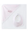 Baby girls' bath cape gift set VIENNE pink/ECUME white
