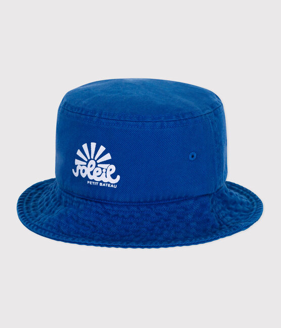 Children's plain cotton sunhat SURF blue