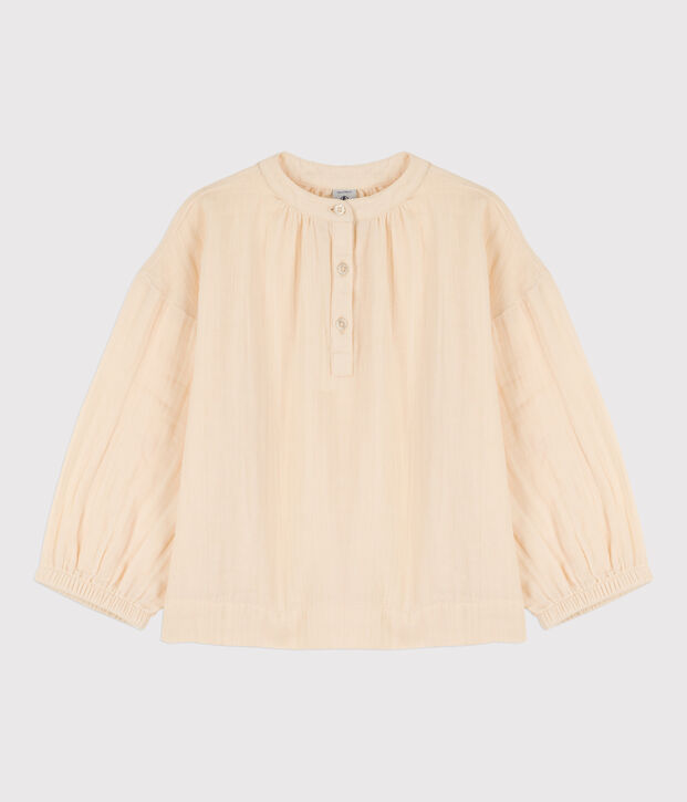 Girls' Cotton Gauze Blouse Ecru