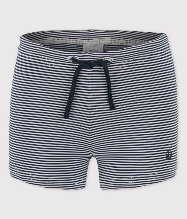 Babies' Recycled Fabric Swim Shorts blue/white