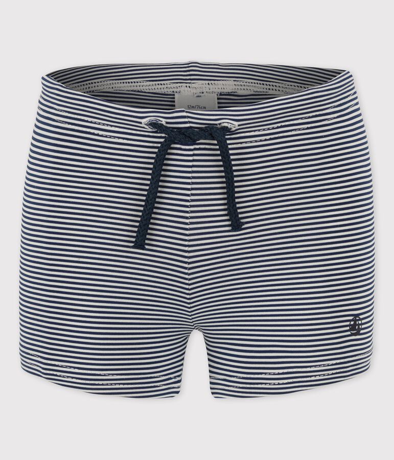 Babies' Recycled Fabric Swim Shorts blue/white