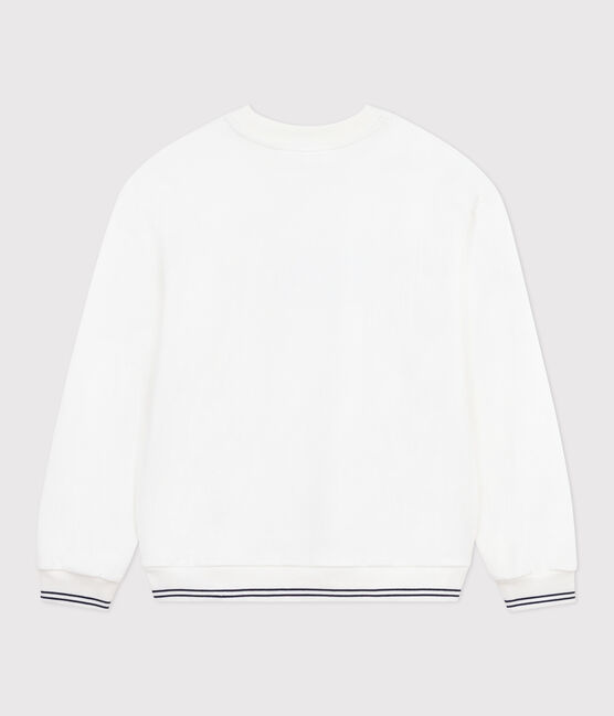 Women's printed cotton sweatshirt MARSHMALLOW white