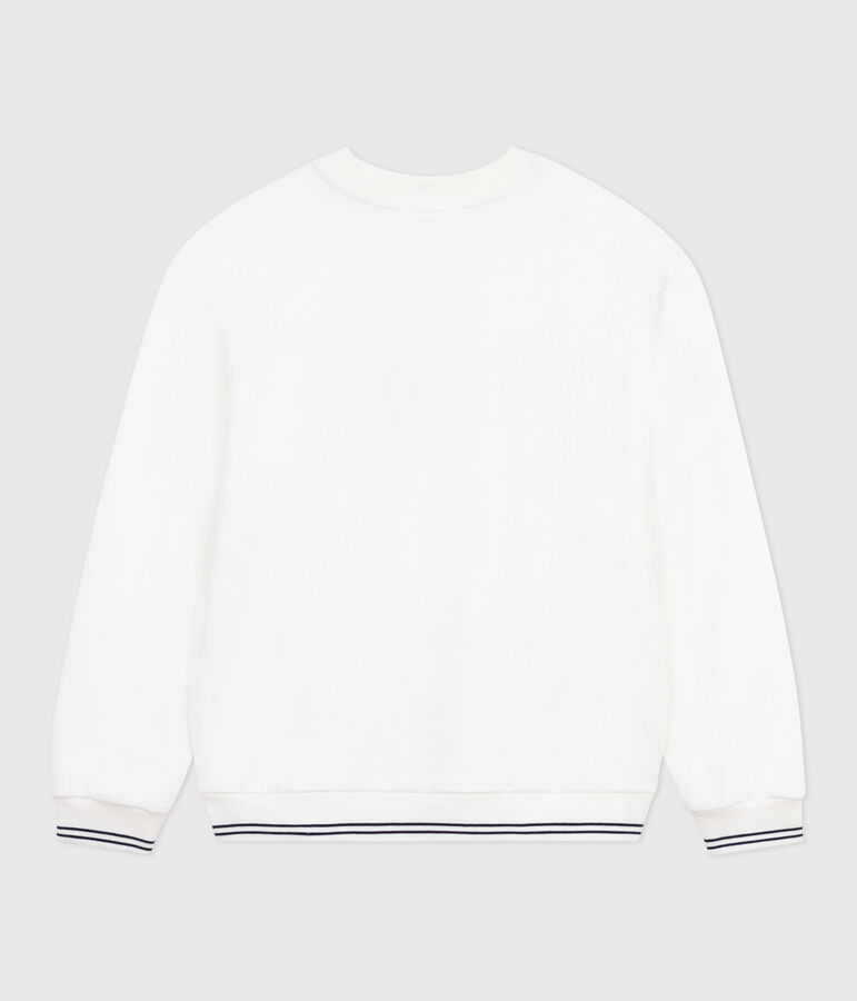 Women's printed cotton sweatshirt white