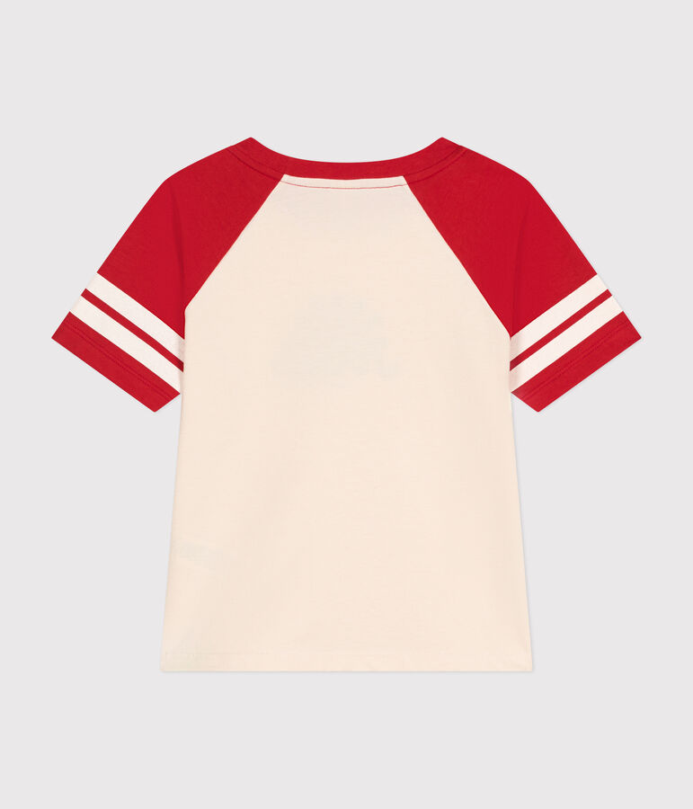 Boys' Printed Jersey T-shirt Ecru/red