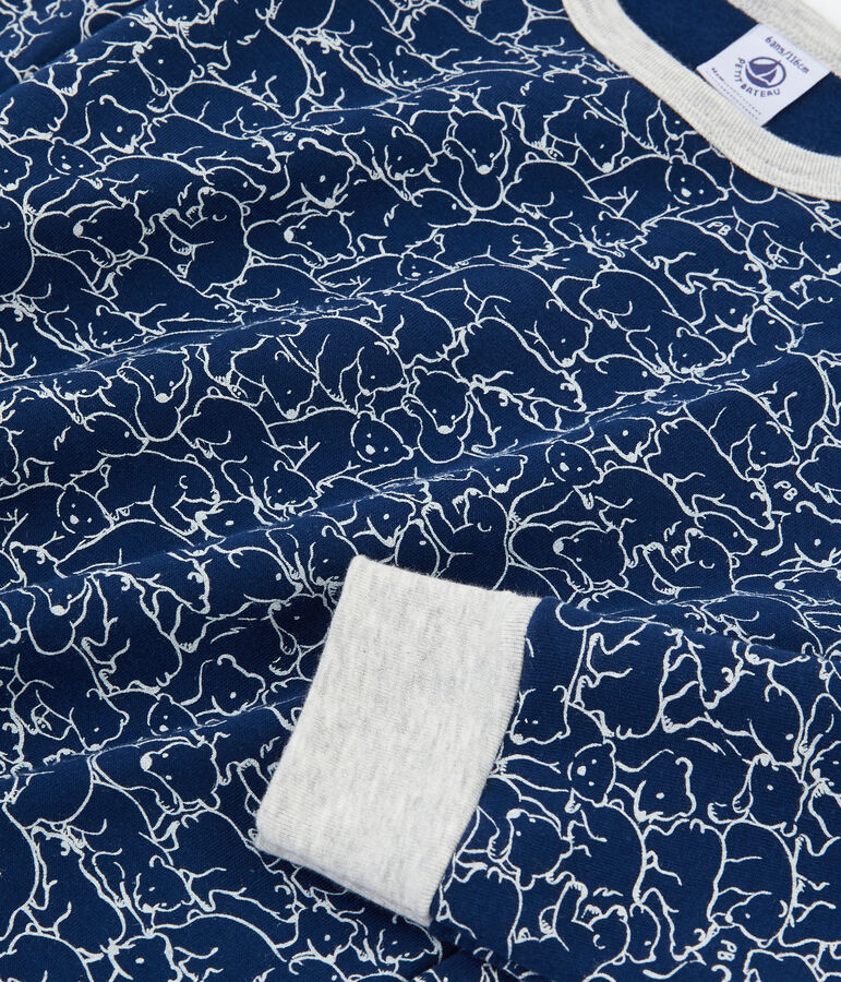 Boys' Fleece Pyjamas MAJOR blue/MARSHMALLOW white