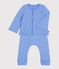 Babies' two-piece cotton outfit EDNA blue/MARSHMALLOW white
