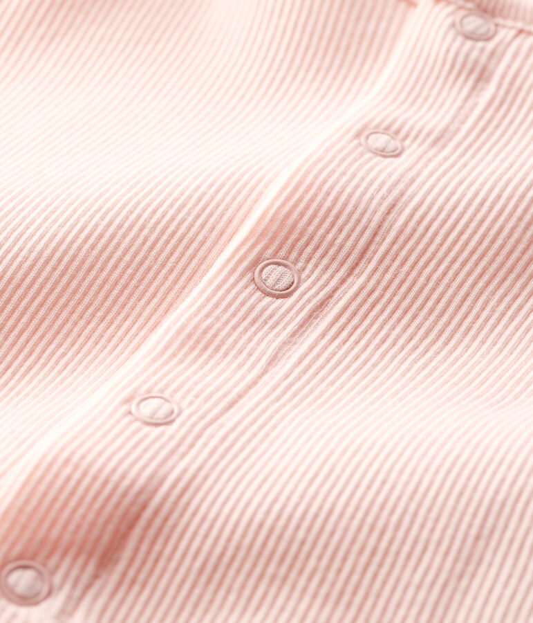 Babies' Organic Cotton 2x2 Rib Knit Cardigan pink