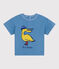 Babies' short-sleeved plain cotton T-shirt ALASKA blue