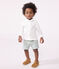 Babies' plain cotton shirt ECUME white