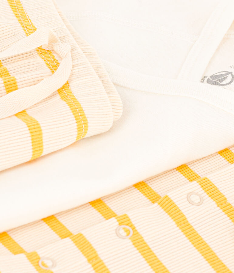 Babies' Cotton Breton Three-Piece Ecru/yellow