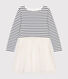 Girls' dress in tube knit and tulle