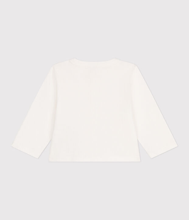 Babies' plain cotton cardigan white