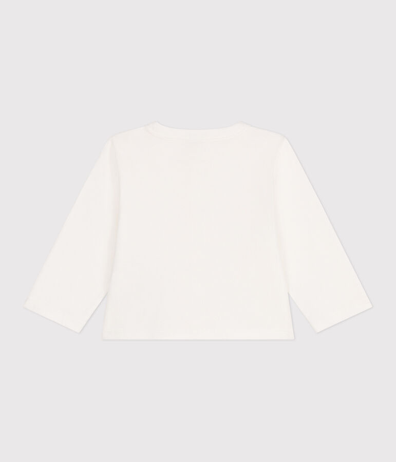 Babies' plain cotton cardigan white