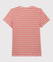 Women's Straight Fit Organic Cotton Round Neck T-Shirt PAPAYE pink/MARSHMALLOW