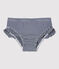 Babies' Recycled Fabric Bikini Bottoms MEDIEVAL blue/MARSHMALLOW white
