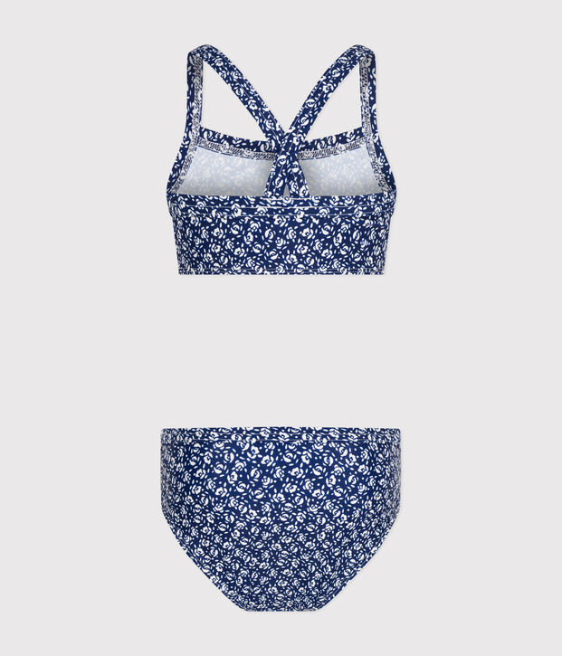 Girls' Two-Piece Printed Swimsuit blue/white