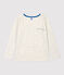 Girls' Long-Sleeved Cotton T-Shirt MONTELIMAR CHINE beige