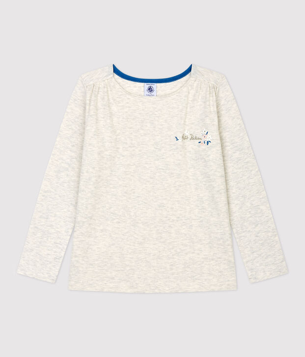 Girls' Long-Sleeved Cotton T-Shirt beige