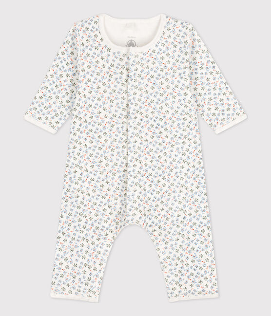 Babies' Patterned Footless Cotton Bodyjama MARSHMALLOW white/MULTICO white