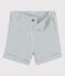 Babies' Striped Seersucker Shorts BRUT blue/MARSHMALLOW white