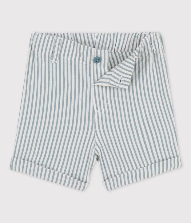 Babies' Striped Seersucker Shorts green/white