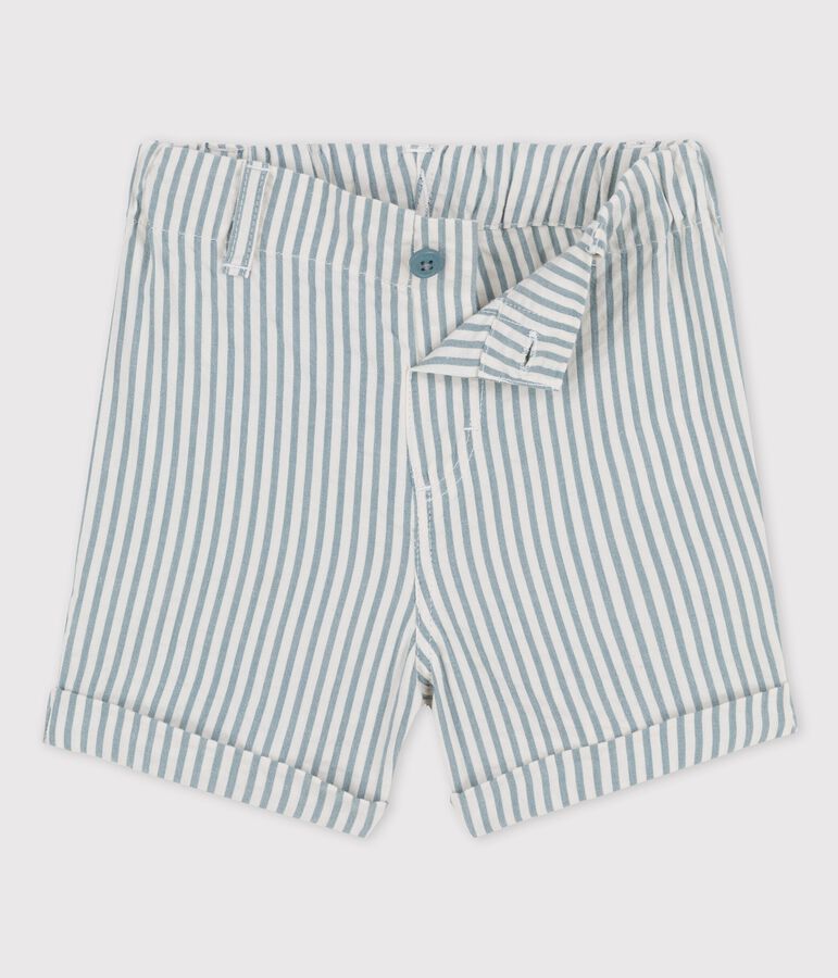 Babies' Striped Seersucker Shorts green/white