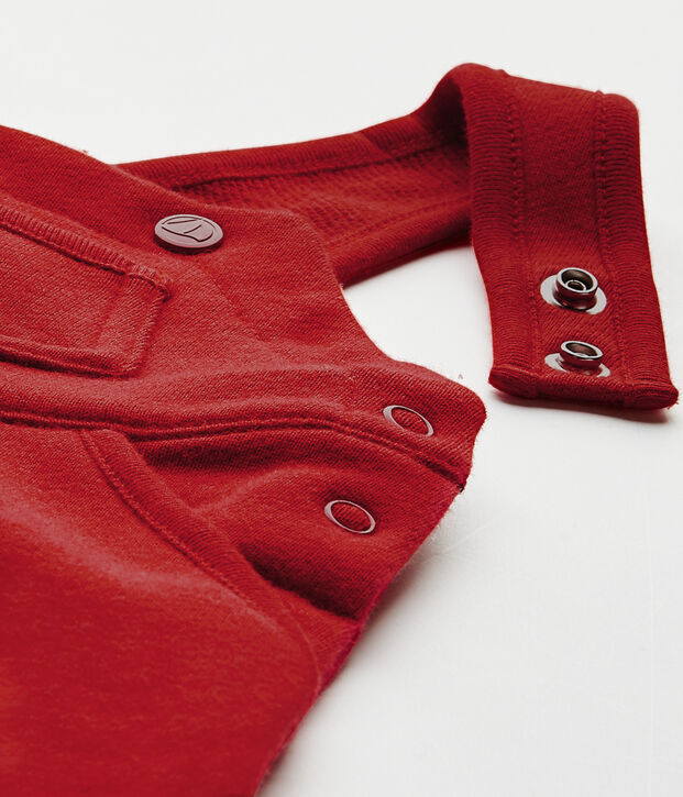 Baby boy's fleece overalls red