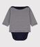 Babies' Cotton T-Shirt Bodysuit SMOKING blue/MARSHMALLOW white