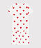 Girls' Heart Patterned Cotton Short Pyjamas MARSHMALLOW white/TERKUIT red