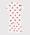 Girls' Heart Patterned Cotton Short Pyjamas white/red