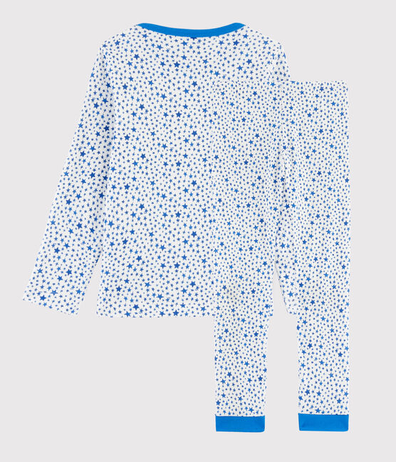 Boys' Blue Starry Tube Knit Pyjamas MARSHMALLOW white/MULTICO white