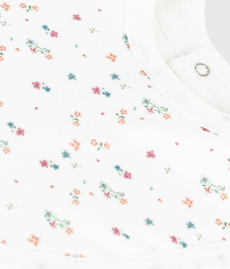 Newborn babies' floral-print cotton bib white/multicolor