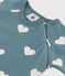 Babies' Heart Patterned Cotton Sleepsuit BRUT green/AVALANCHE white