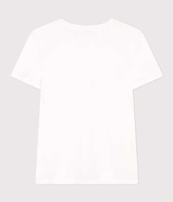 Women's Straight Round-Neck Cotton T-Shirt ECUME white
