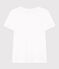 Women's Straight Round-Neck Cotton T-Shirt ECUME white