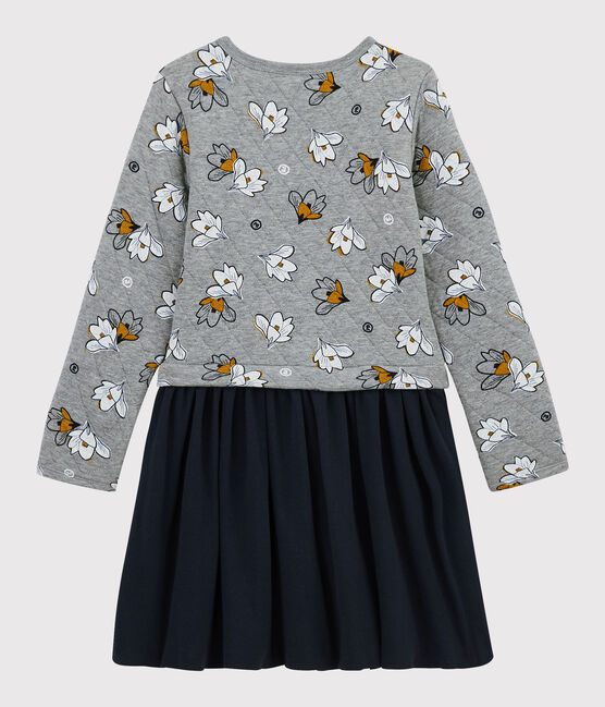 Girl's Long-sleeved Dress SUBWAY grey/MULTICO white