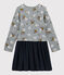 Girl's Long-sleeved Dress SUBWAY grey/MULTICO white