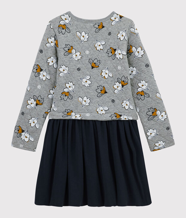 Girl's Long-sleeved Dress grey/multicolor