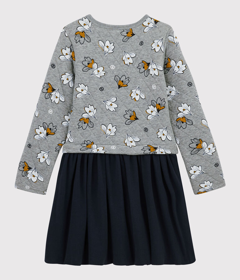 Girl's Long-sleeved Dress grey/multicolor