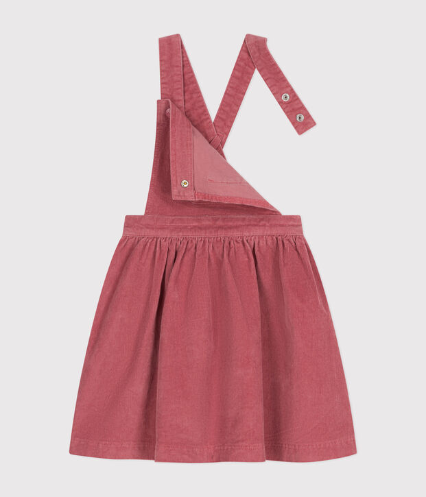 Girls' corduroy dungaree dress pink