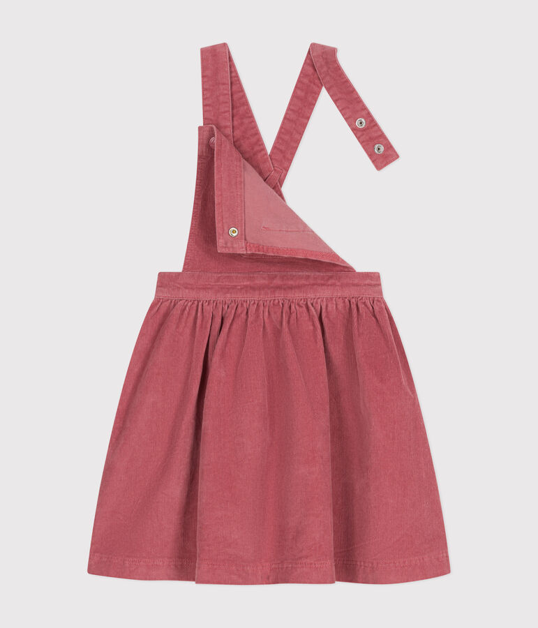 Girls' corduroy dungaree dress pink