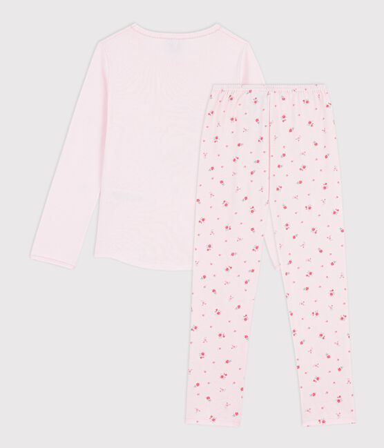 Children's cotton pyjamas with a floral motif BARELY pink/MULTICO