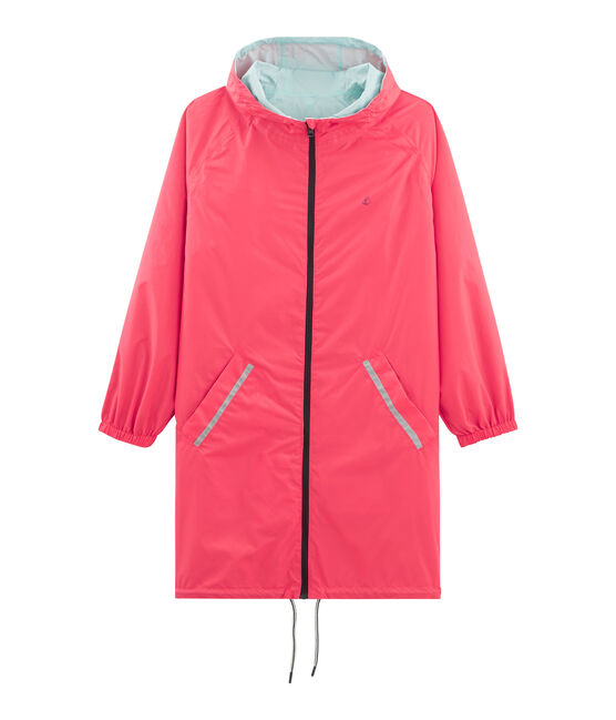 Women's reversible long windbreaker GROSEILLER pink/CRYSTAL blue