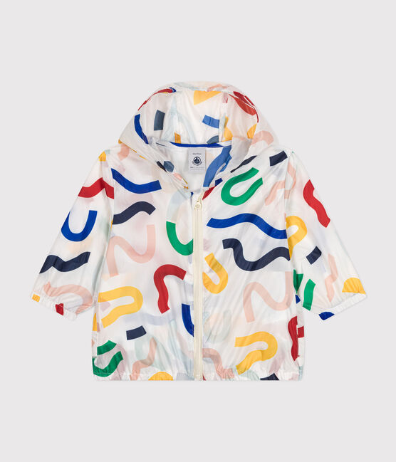 Babies' Anti-UV Recycled Polyester Windbreaker MARSHMALLOW white/MULTICO white