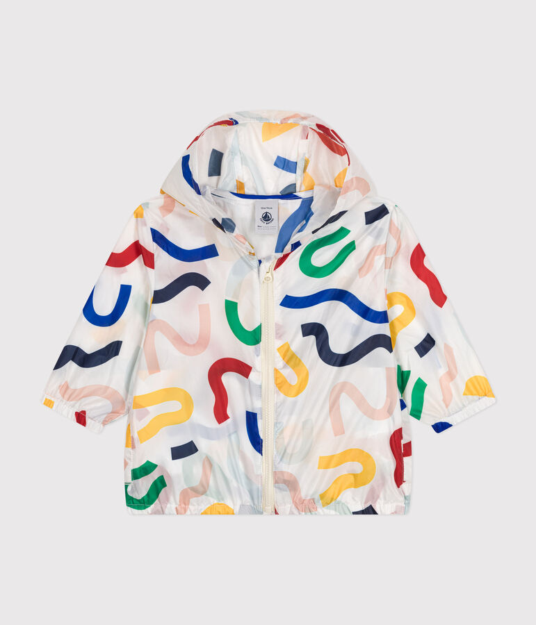 Babies' Anti-UV Recycled Polyester Windbreaker white/multicolor