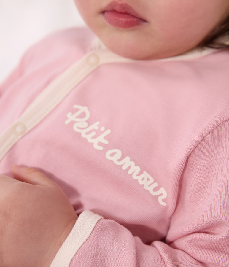 Babies' plain cotton pyjamas pink