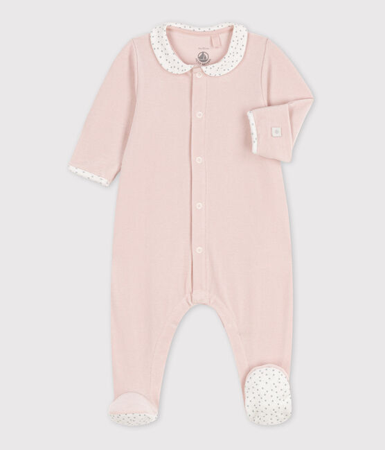 Babies' Velour Sleepsuit SALINE pink