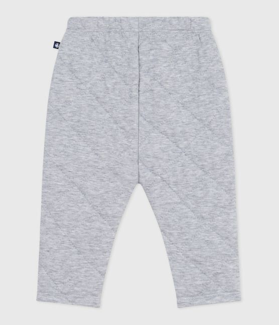 Babies' plain thick cotton trousers FUMEE CHINE grey