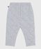 Babies' plain thick cotton trousers FUMEE CHINE grey