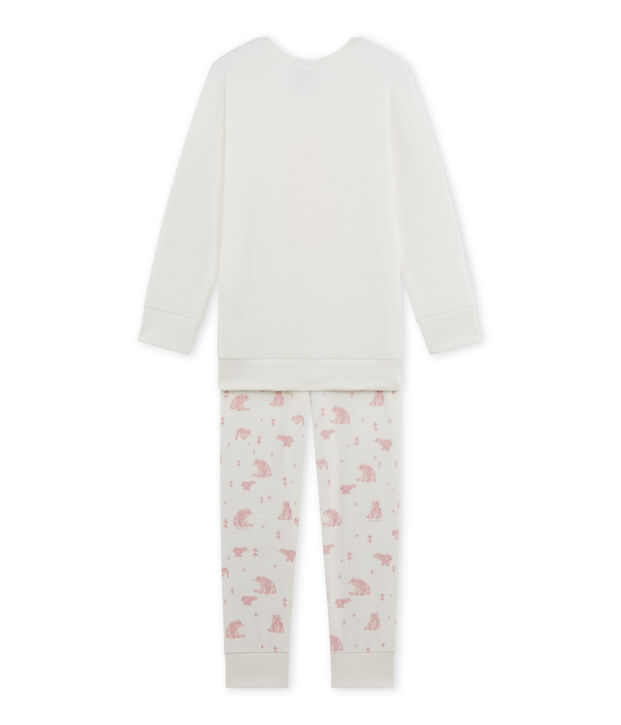 Girl's terry cloth pyjamas white/pink/multicolor